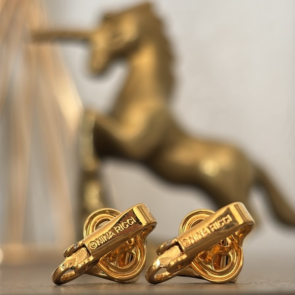 Nina Ricci Gold and Black Earrings - Picture 3 of 4